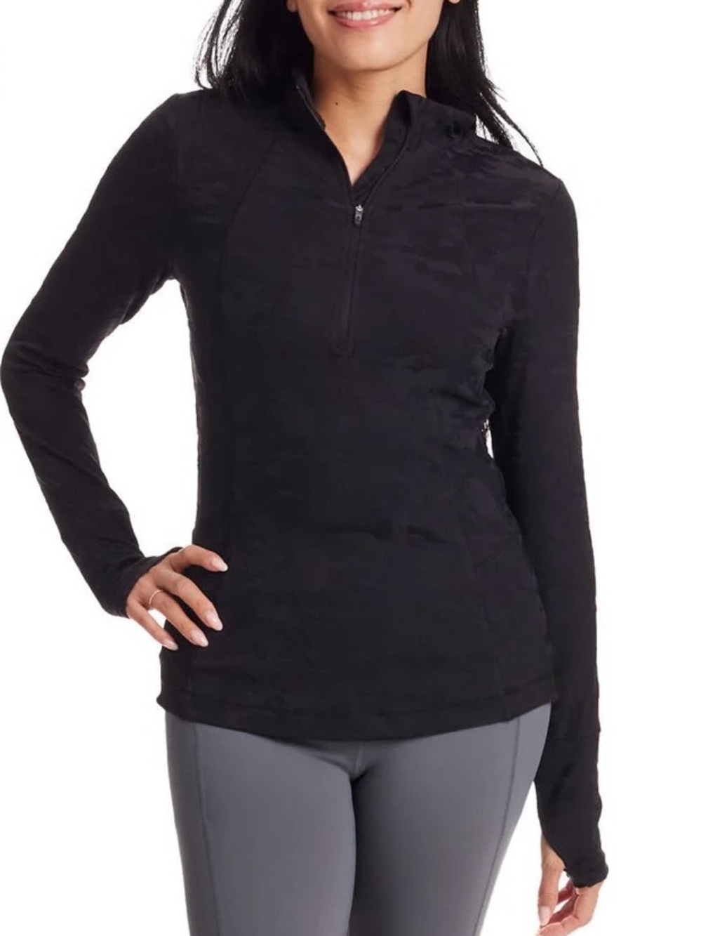 Spider Woman’s Quarter Zip Camo Active Long Sleeve Top size Small